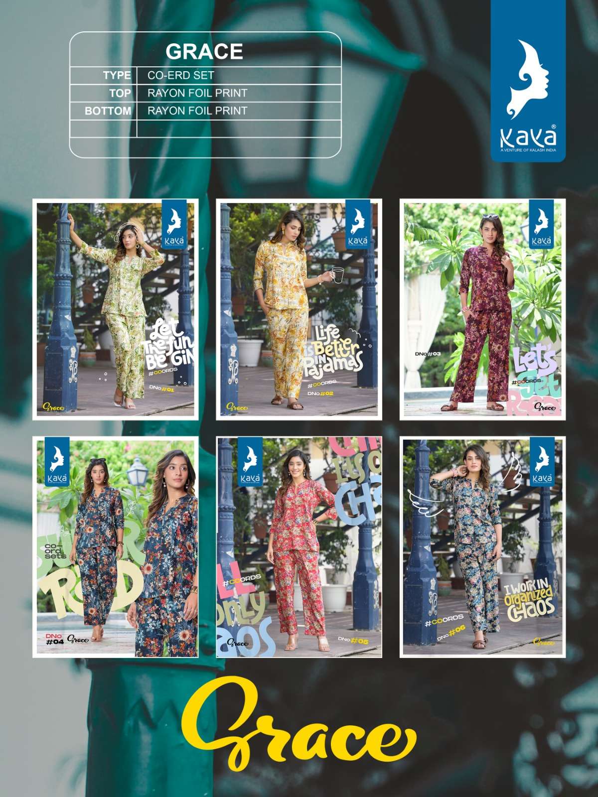 Grace By Kaya 01 To 06 Series Designer Stylish Fancy Colorful Beautiful Party Wear & Ethnic Wear Collection Rayon Foil Tops With Bottom At Wholesale Price