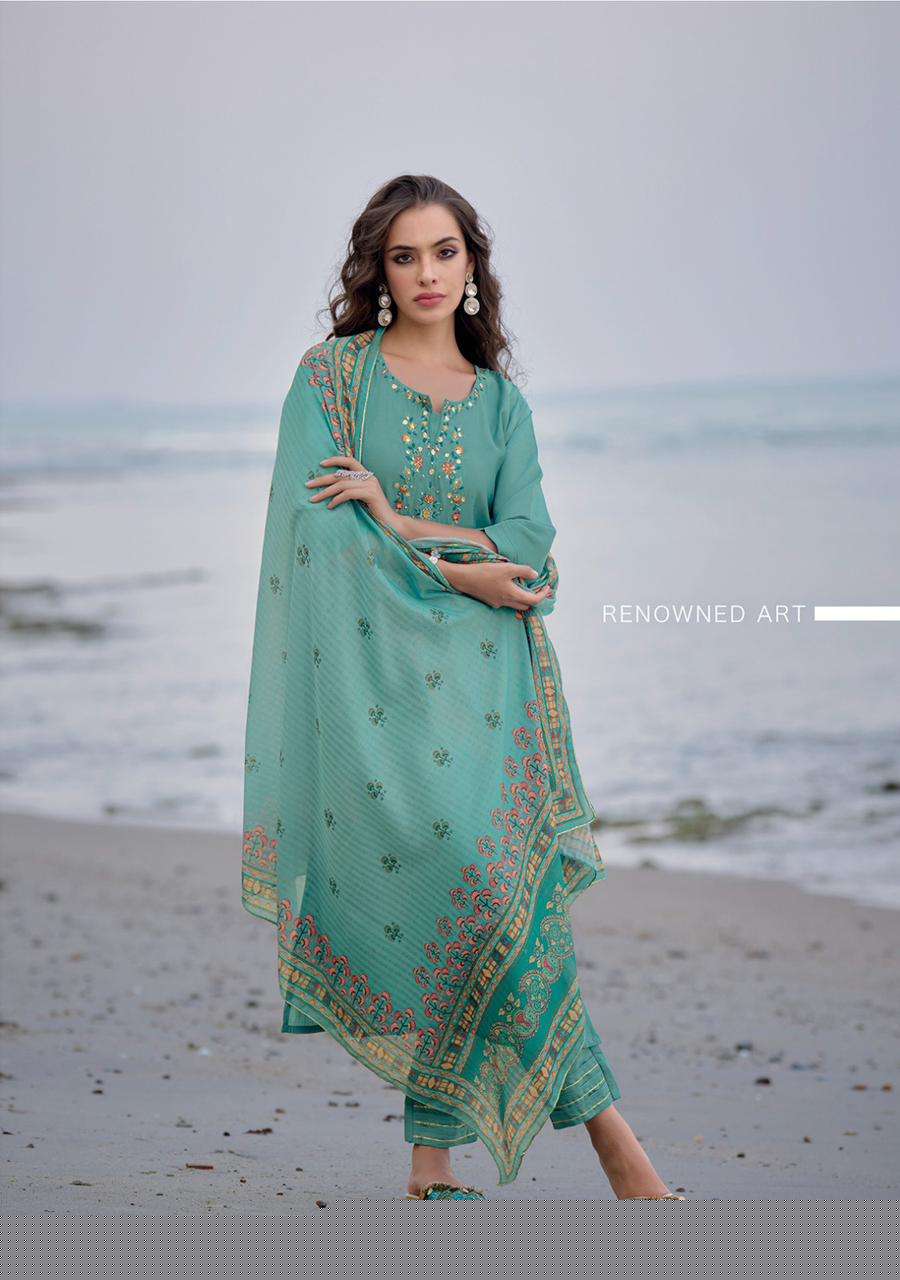 Mirza By Ladies Flavour 1001 To 1006 Series Festive Suits Beautiful Fancy Colorful Stylish Party Wear & Occasional Wear Modal Chanderi Dresses At Wholesale Price