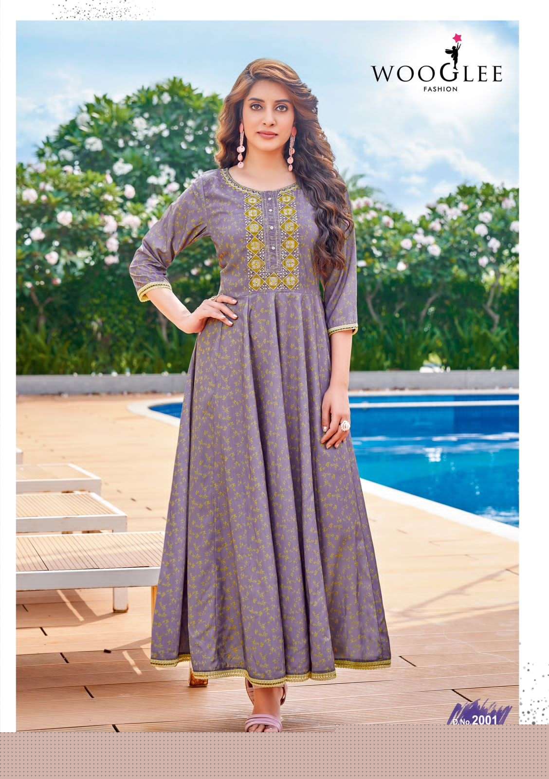 Avsar By Wooglee 2001 To 2006 Series Designer Stylish Fancy Colorful Beautiful Party Wear & Ethnic Wear Collection Rayon Print Gowns At Wholesale Price