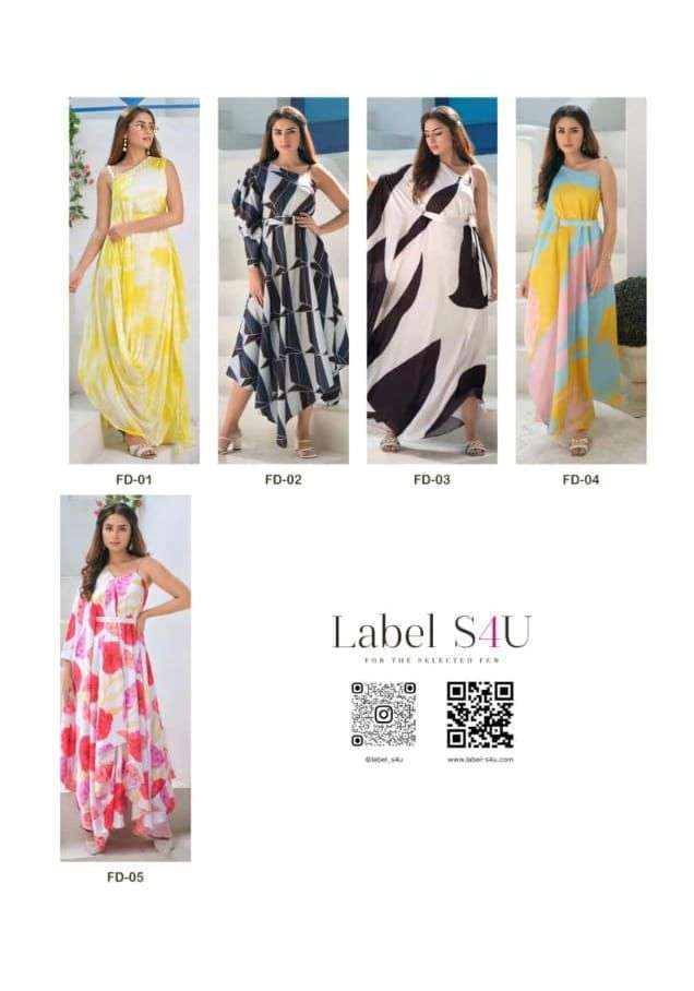 Fusion Drapes By S4U Fashion 01 To 05 Series Designer Stylish Fancy Colorful Beautiful Party Wear & Ethnic Wear Collection Fancy Kurtis At Wholesale Price