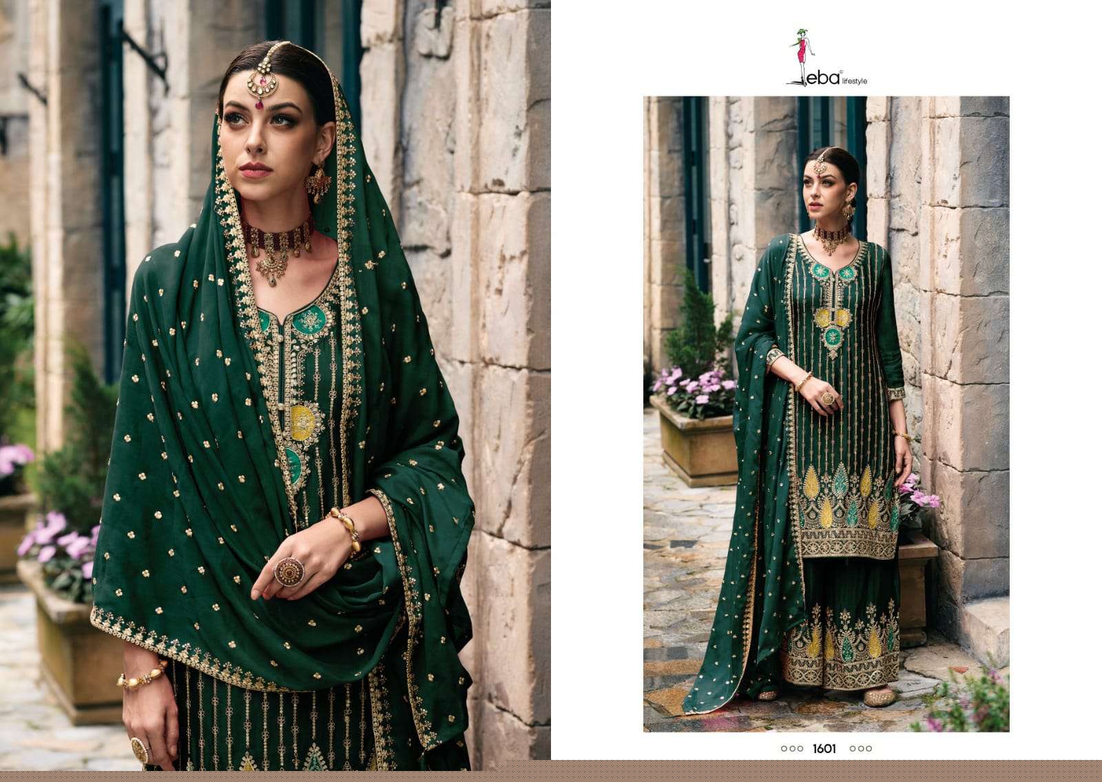 Alka By Eba Lifestyle 1600 To 1603 Series Designer Sharara Suits Beautiful Fancy Colorful Stylish Party Wear & Occasional Wear Heavy Chinnon Dresses At Wholesale Price