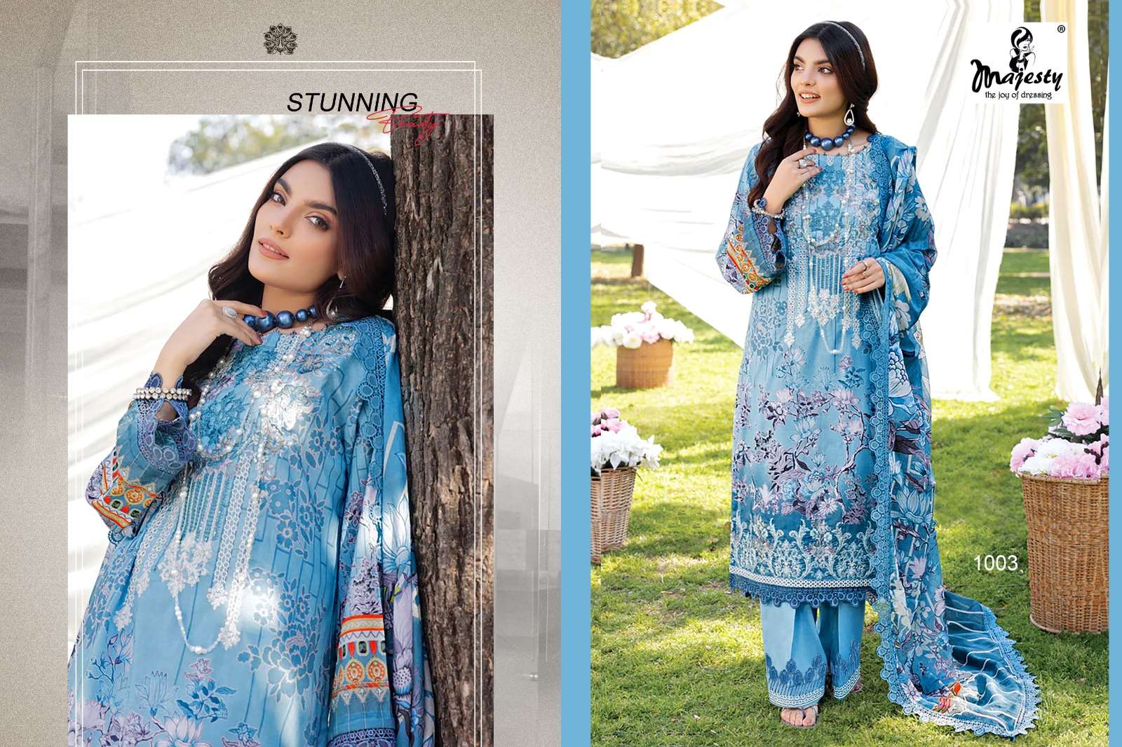 Firdous Vol-7 By Majesty 1001 To 1008 Series Pakistani Suits Beautiful Fancy Colorful Stylish Party Wear & Occasional Wear Jam Cotton With Embroidery Dresses At Wholesale Price