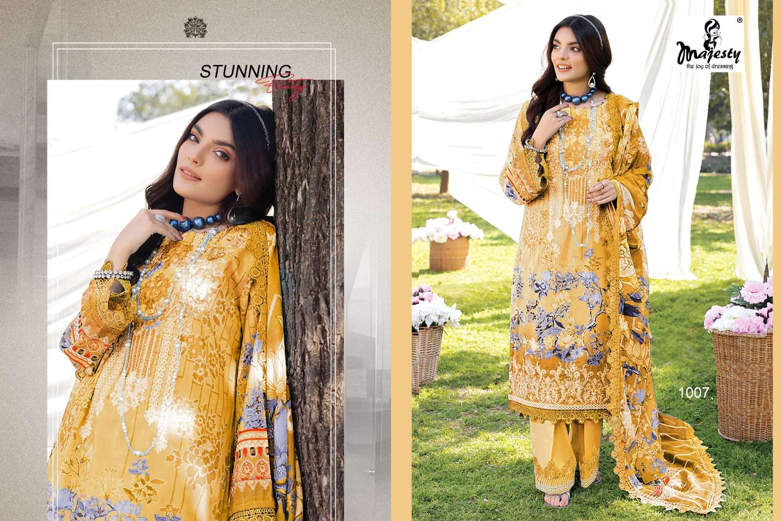 Firdous Vol-7 By Majesty 1001 To 1008 Series Pakistani Suits Beautiful Fancy Colorful Stylish Party Wear & Occasional Wear Jam Cotton With Embroidery Dresses At Wholesale Price