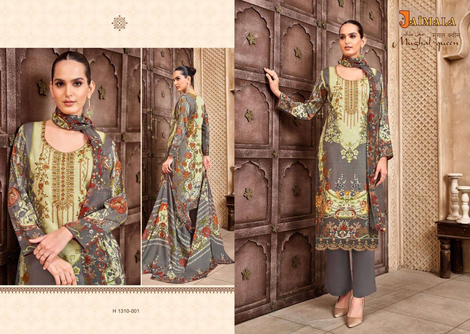 Mughal Queen By Jaimala 1310-001 To 1310-008 Series Beautiful Suits Colorful Stylish Fancy Casual Wear & Ethnic Wear Pure Jam Print Dresses At Wholesale Price