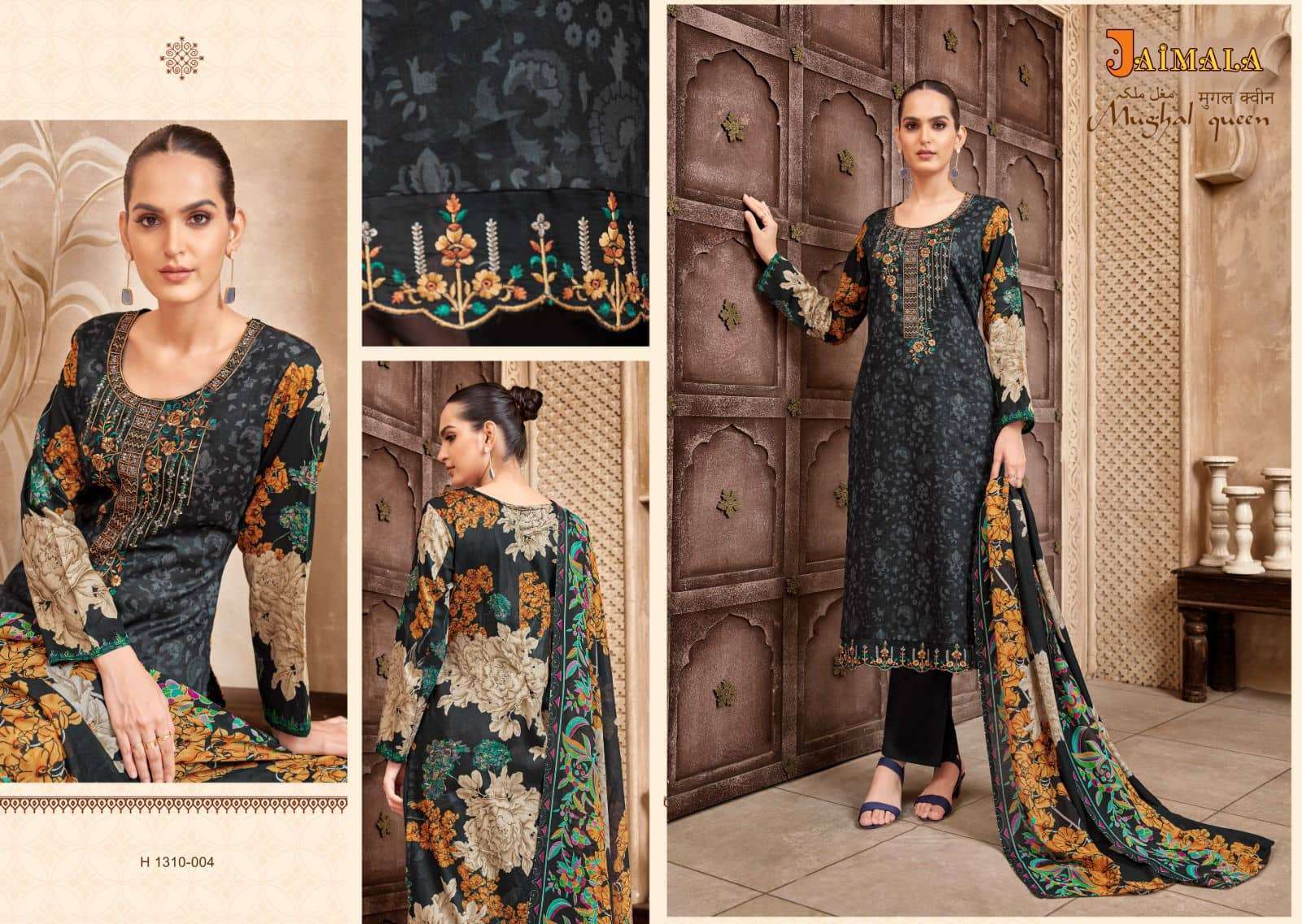 Mughal Queen By Jaimala 1310-001 To 1310-008 Series Beautiful Suits Colorful Stylish Fancy Casual Wear & Ethnic Wear Pure Jam Print Dresses At Wholesale Price