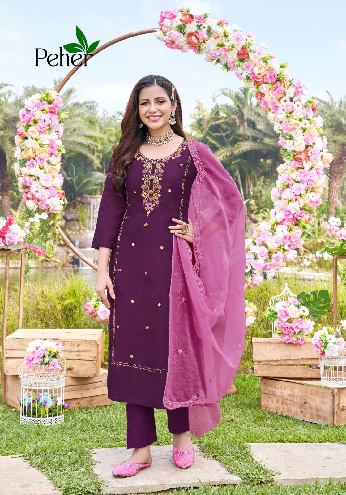 Blossom Vol-3 By Peher 1066 To 1070 Series Designer Festive Festive Suits Collection Beautiful Stylish Fancy Colorful Party Wear & Occasional Wear Modal Silk Print Dresses At Wholesale Price