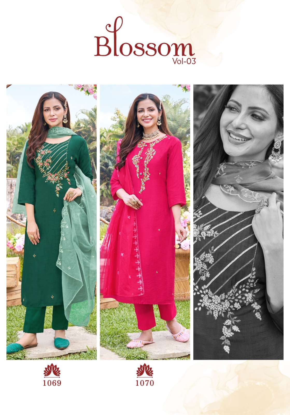 Blossom Vol-3 By Peher 1066 To 1070 Series Designer Festive Festive Suits Collection Beautiful Stylish Fancy Colorful Party Wear & Occasional Wear Modal Silk Print Dresses At Wholesale Price