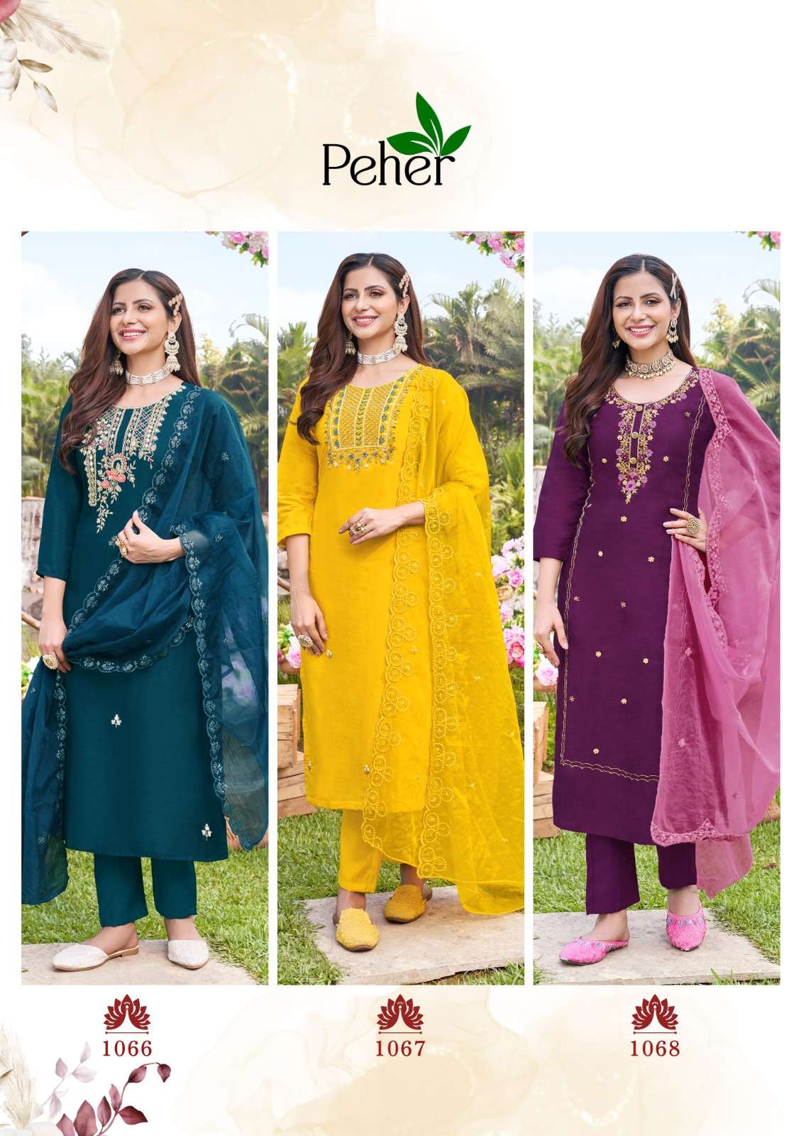 Blossom Vol-3 By Peher 1066 To 1070 Series Designer Festive Festive Suits Collection Beautiful Stylish Fancy Colorful Party Wear & Occasional Wear Modal Silk Print Dresses At Wholesale Price