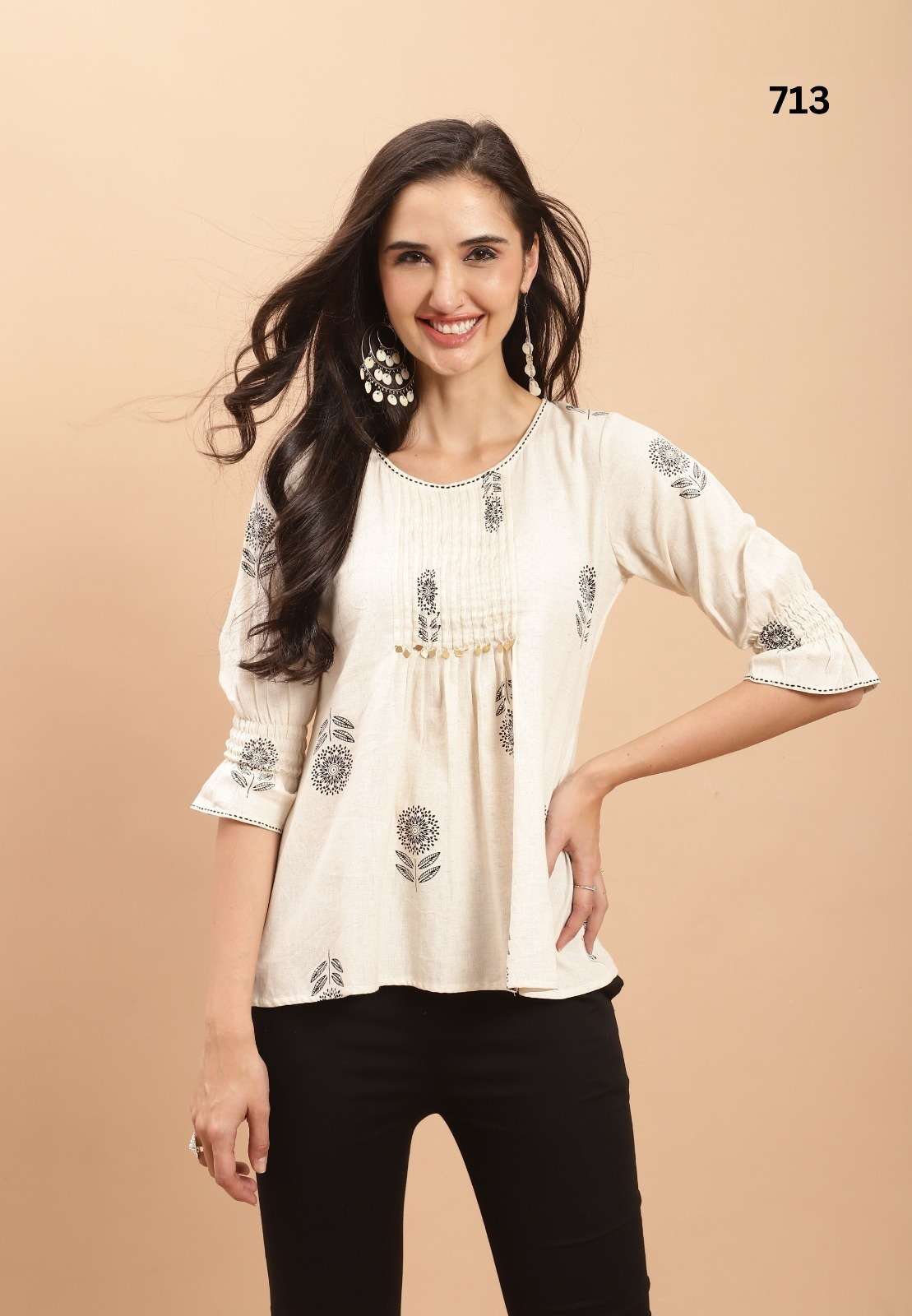 Nayra By Kaamiri Beautiful Stylish Fancy Colorful Casual Wear & Ethnic Wear Pure Cotton Tops At Wholesale Price