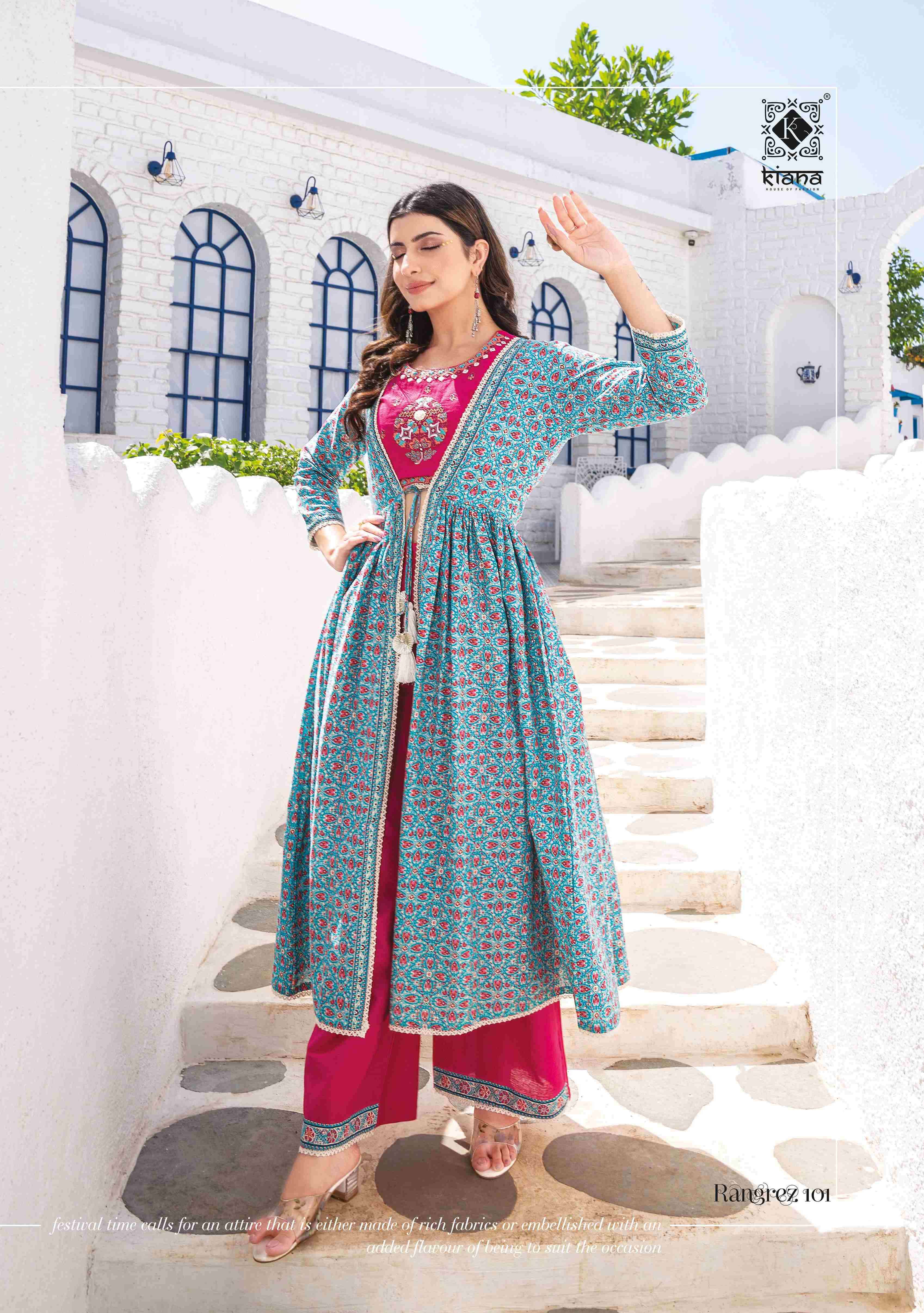 Rangrez By Kiana 101 To 106 Series Designer Stylish Fancy Colorful Beautiful Party Wear & Ethnic Wear Collection Pure Cotton Tops With Bottom At Wholesale Price