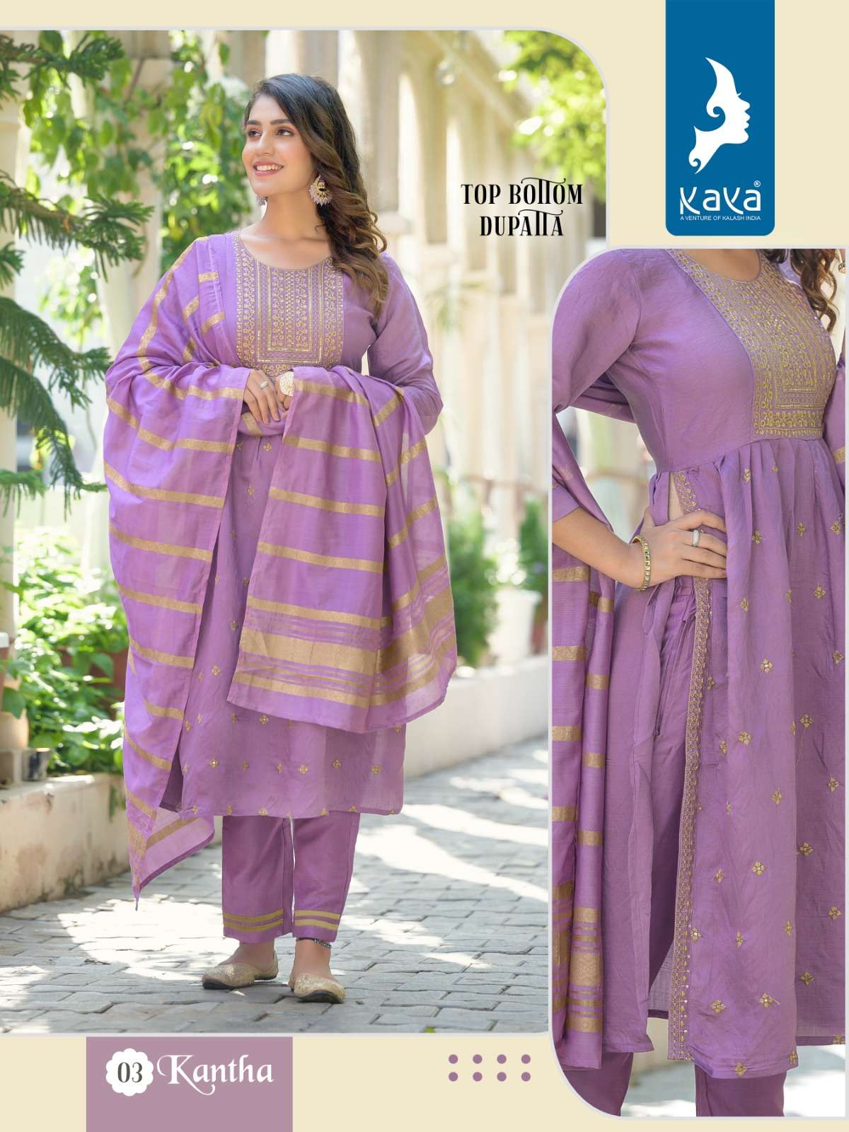 Kantha By Kaya 01 To 06 Series Designer Festive Suits Collection Beautiful Stylish Fancy Colorful Party Wear & Occasional Wear Pure Viscose Silk Dresses At Wholesale Price