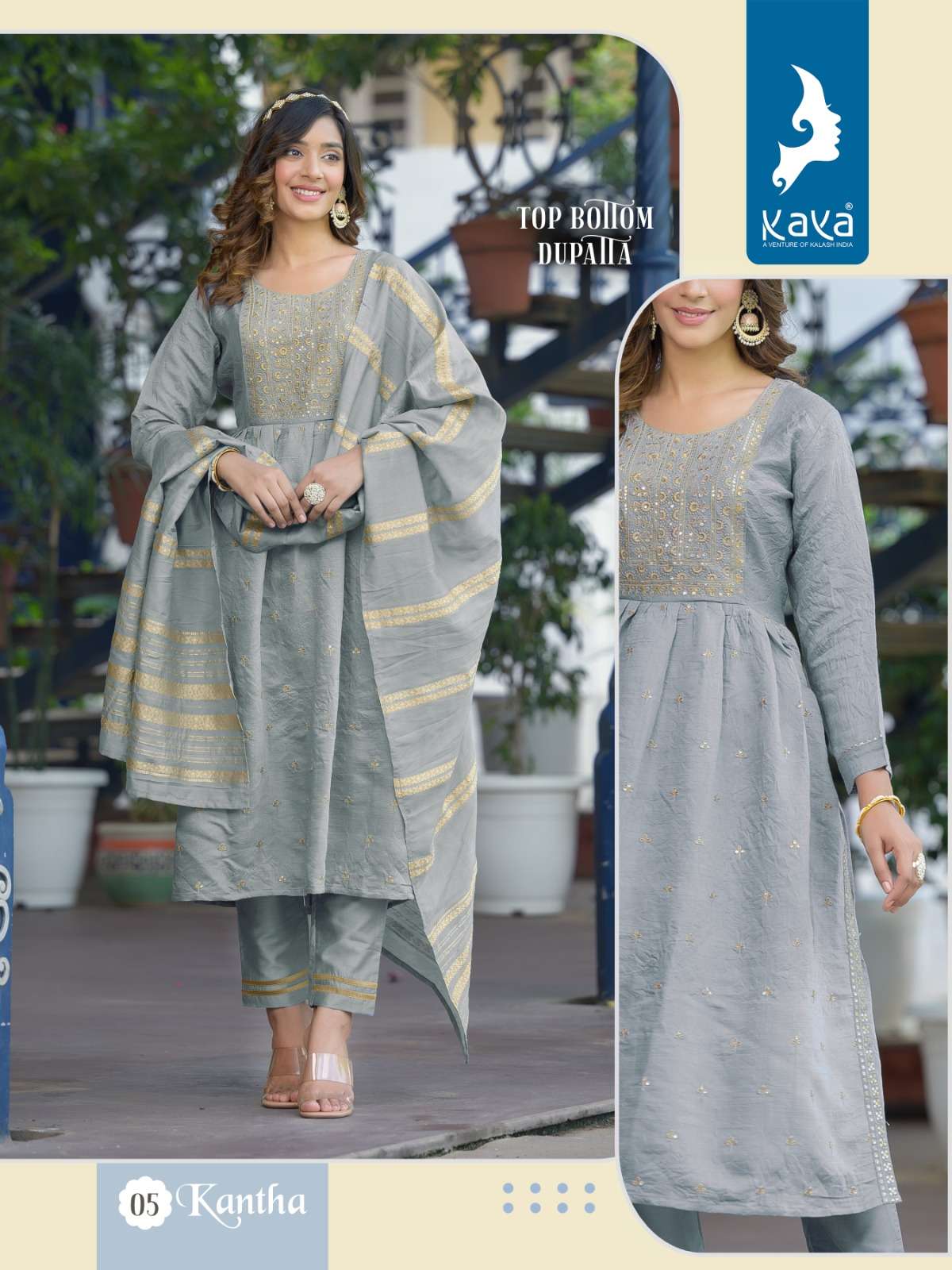 Kantha By Kaya 01 To 06 Series Designer Festive Suits Collection Beautiful Stylish Fancy Colorful Party Wear & Occasional Wear Pure Viscose Silk Dresses At Wholesale Price