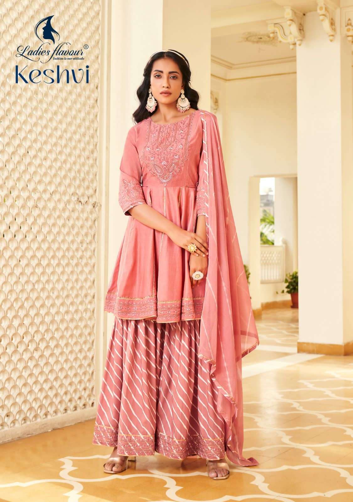 Keshvi By Ladies Flavour 2201 To 2204 Series Designer Festive Suits Collection Beautiful Stylish Fancy Colorful Party Wear & Occasional Wear Chinnon Silk Dresses At Wholesale Price
