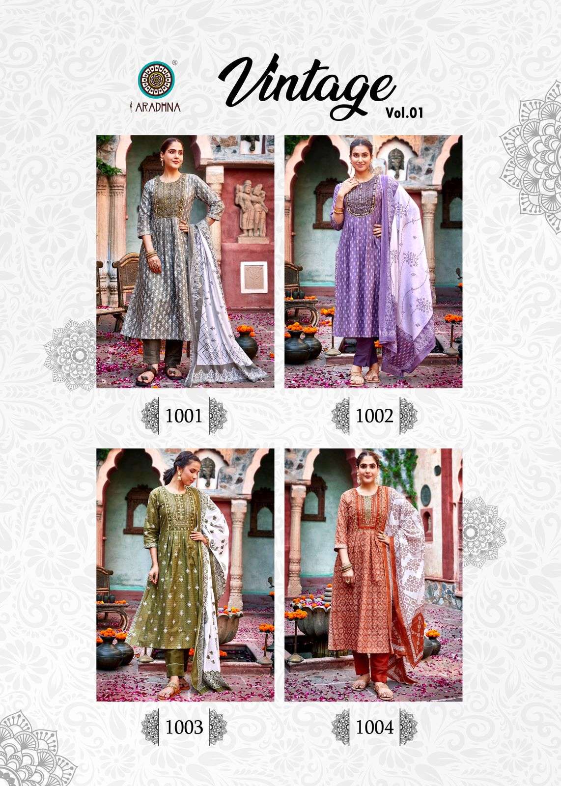 Vintage Vol-1 By Aradhna Fashion 1001 To 1008 Series Designer Festive Suits Collection Beautiful Stylish Fancy Colorful Party Wear & Occasional Wear Cotton Print Dresses At Wholesale Price