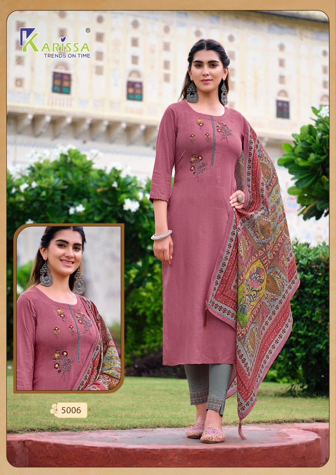 Bombay Beauty Vol-5 By Karissa 5001 To 5006 Series Designer Festive Suits Beautiful Fancy Colorful Stylish Party Wear & Occasional Wear Viscose Rayon Dresses At Wholesale Price