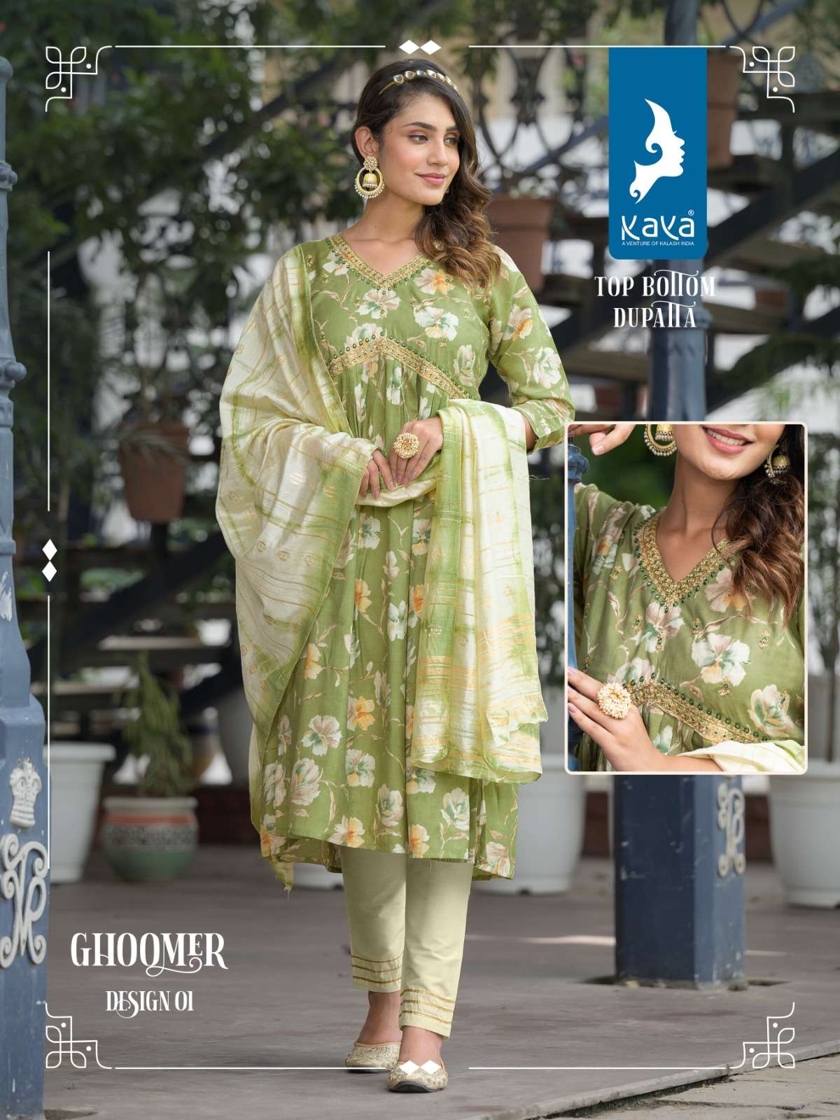 Ghoomer By Kaya 01 To 08 Series Designer Festive Suits Beautiful Fancy Colorful Stylish Party Wear & Occasional Wear Pure Chanderi Print Dresses At Wholesale Price