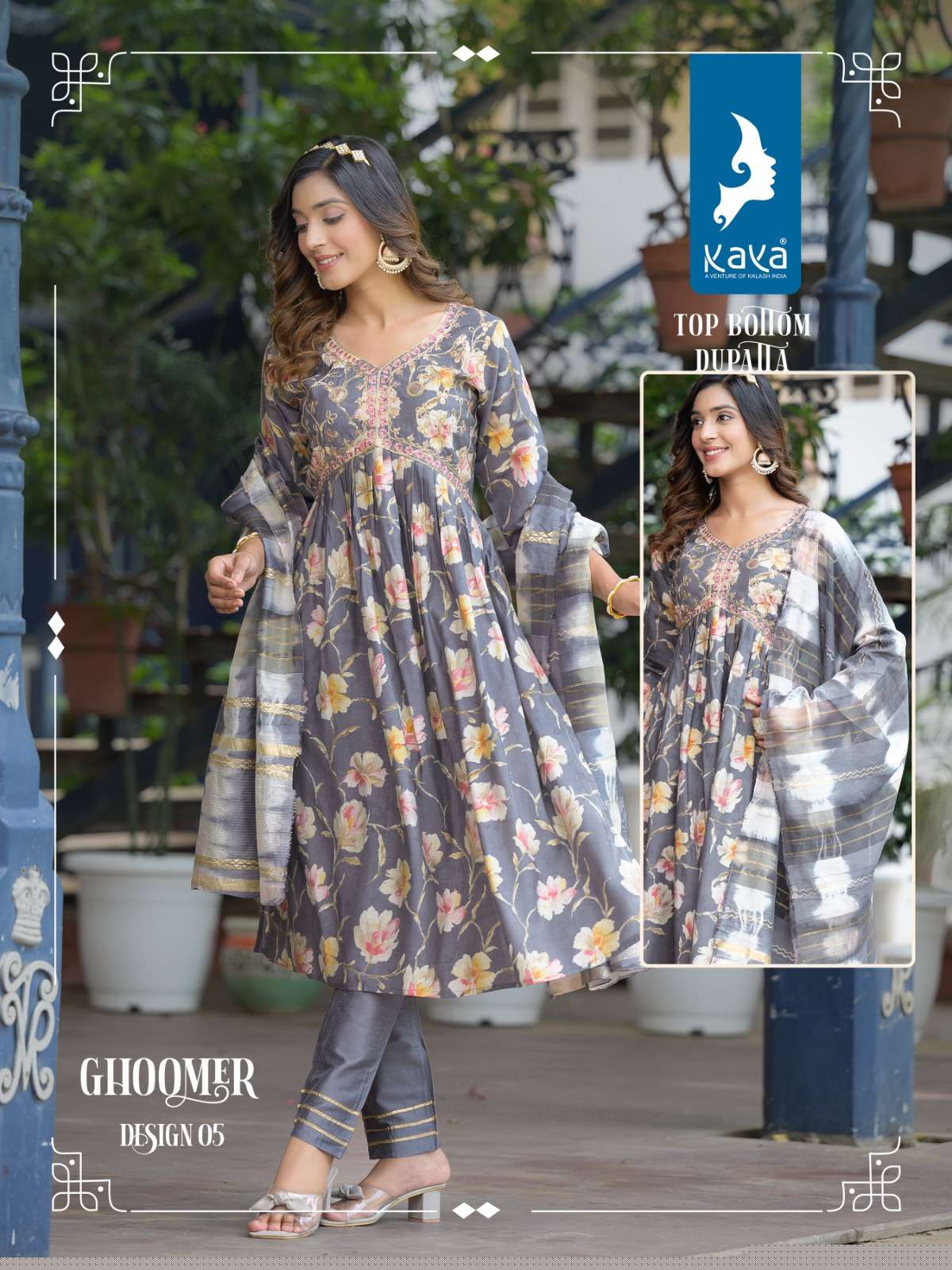 Ghoomer By Kaya 01 To 08 Series Designer Festive Suits Beautiful Fancy Colorful Stylish Party Wear & Occasional Wear Pure Chanderi Print Dresses At Wholesale Price