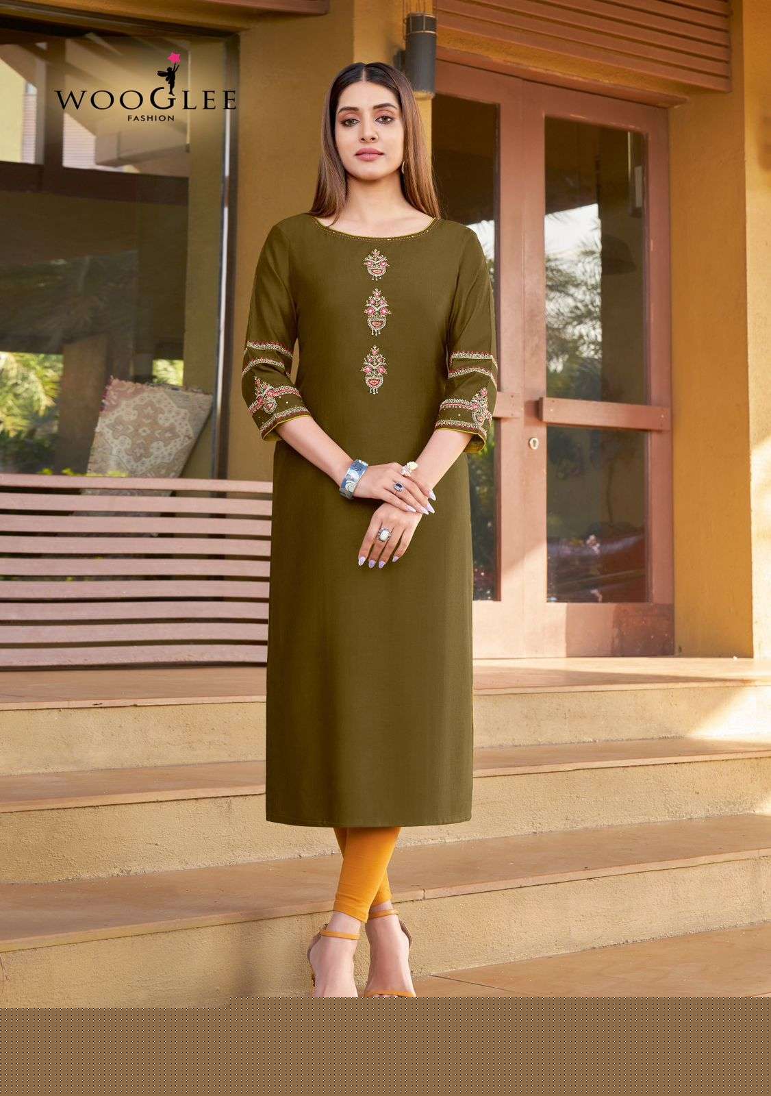 Sakshi Vol-4 By Wooglee 4318 To 4323 Series Designer Stylish Fancy Colorful Beautiful Party Wear & Ethnic Wear Collection Rayon Embroidery Kurtis At Wholesale Price