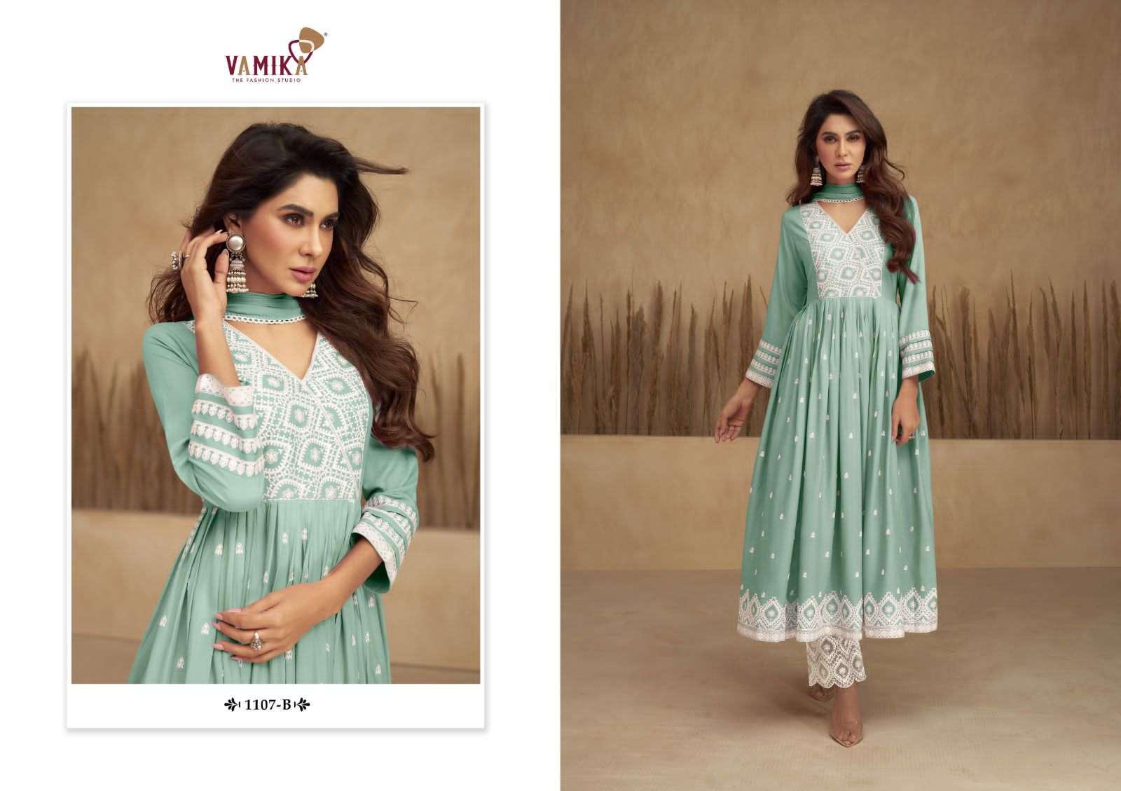 Aadhira Vol-5 By Vamika 1107-A To 1107-E Series Beautiful Sharara Suits Colorful Stylish Fancy Casual Wear & Ethnic Wear Pure Viscose Rayon Embroidery Dresses At Wholesale Price