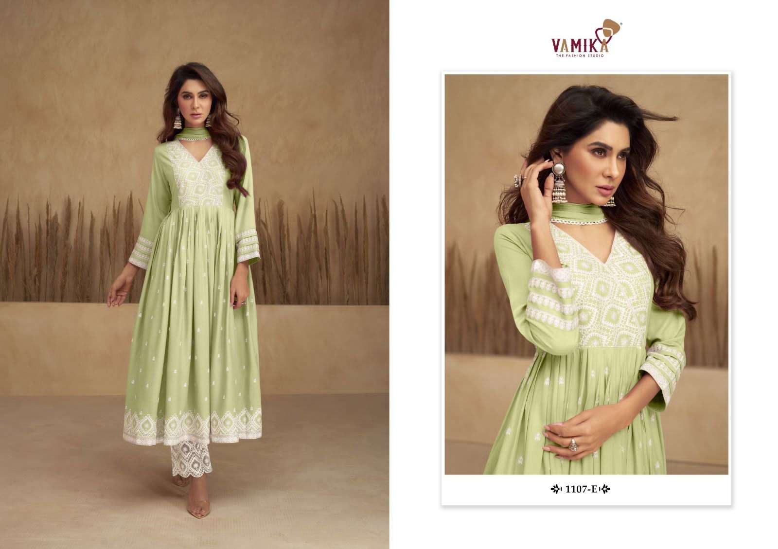 Aadhira Vol-5 By Vamika 1107-A To 1107-E Series Beautiful Sharara Suits Colorful Stylish Fancy Casual Wear & Ethnic Wear Pure Viscose Rayon Embroidery Dresses At Wholesale Price