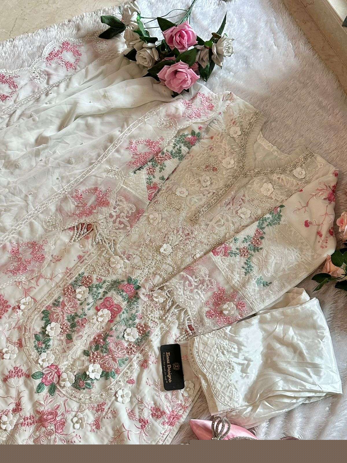Ziaaz Designs Hit Design 327 By Ziaaz Designs Beautiful Pakistani Suits Colorful Stylish Fancy Casual Wear & Ethnic Wear Georgette Embroidery Dresses At Wholesale Price