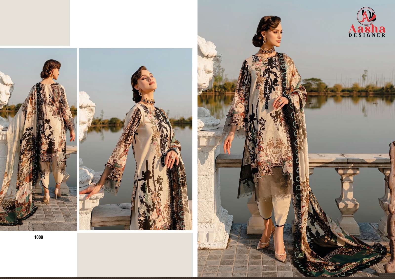 Queens Vol-2 By Aashna Designer 1008 To 1011 Series Designer Pakistani Suits Beautiful Fancy Stylish Colorful Party Wear & Occasional Wear Pure Cotton Print With Embroidery Dresses At Wholesale Price