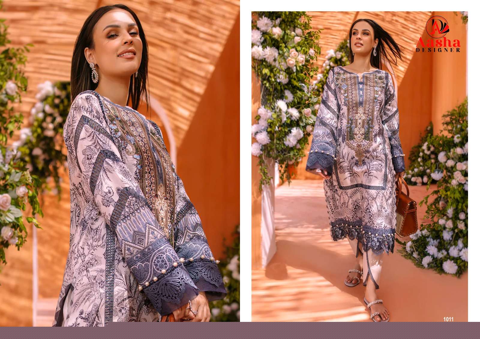 Queens Vol-2 By Aashna Designer 1008 To 1011 Series Designer Pakistani Suits Beautiful Fancy Stylish Colorful Party Wear & Occasional Wear Pure Cotton Print With Embroidery Dresses At Wholesale Price