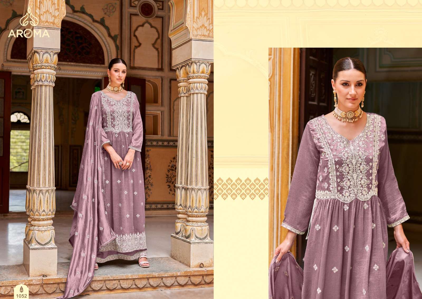 Unni By Aroma 1051 To 1054 Series Beautiful Festive Suits Stylish Fancy Colorful Party Wear & Occasional Wear Premium Silk With Embroidery Dresses At Wholesale Price
