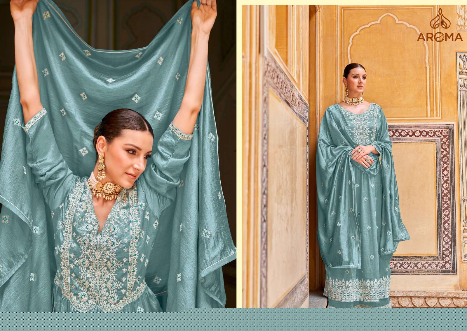 Unni By Aroma 1051 To 1054 Series Beautiful Festive Suits Stylish Fancy Colorful Party Wear & Occasional Wear Premium Silk With Embroidery Dresses At Wholesale Price