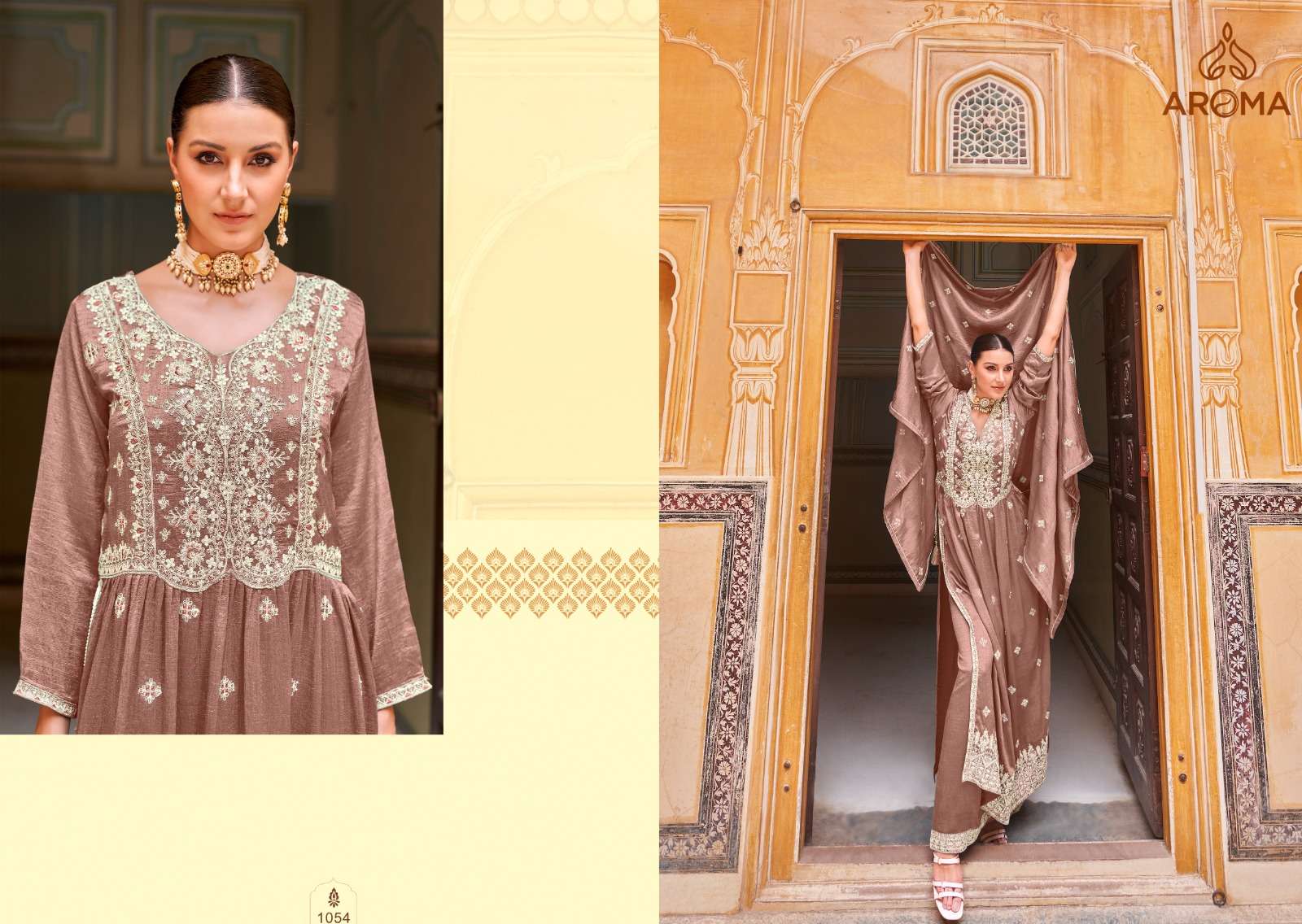 Unni By Aroma 1051 To 1054 Series Beautiful Festive Suits Stylish Fancy Colorful Party Wear & Occasional Wear Premium Silk With Embroidery Dresses At Wholesale Price