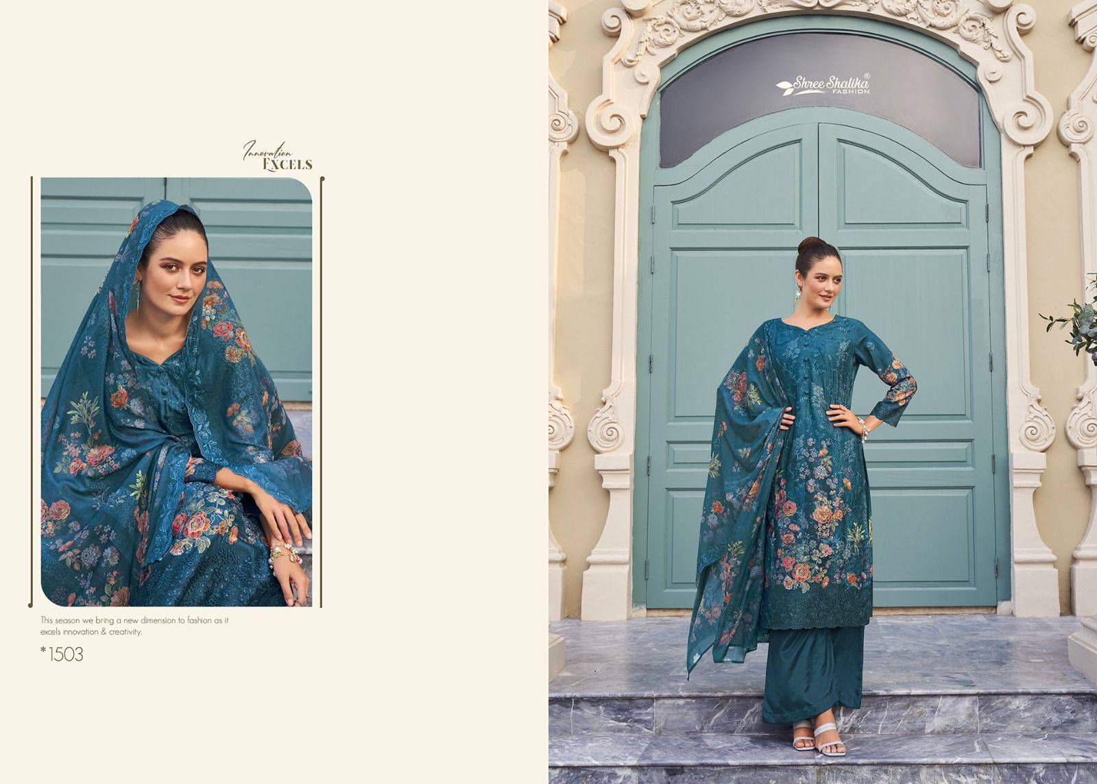 Shalika Vol-105 By Shree Shalika Fashion 1501 To 1508 Series Designer Festive Festive Suits Collection Beautiful Stylish Fancy Colorful Party Wear & Occasional Wear Cotton Digital Print With Embroidery Dresses At Wholesale Price