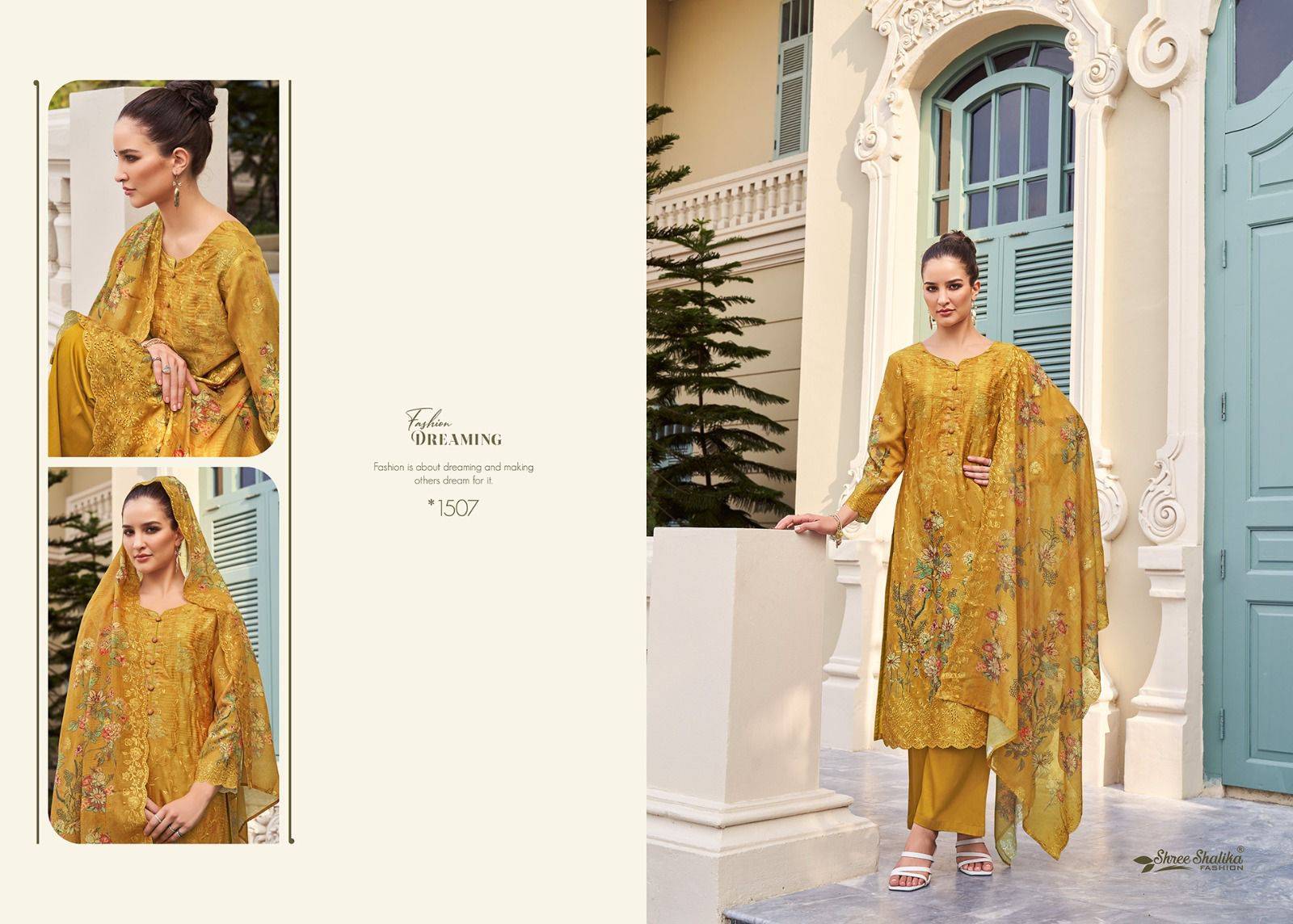Shalika Vol-105 By Shree Shalika Fashion 1501 To 1508 Series Designer Festive Festive Suits Collection Beautiful Stylish Fancy Colorful Party Wear & Occasional Wear Cotton Digital Print With Embroidery Dresses At Wholesale Price
