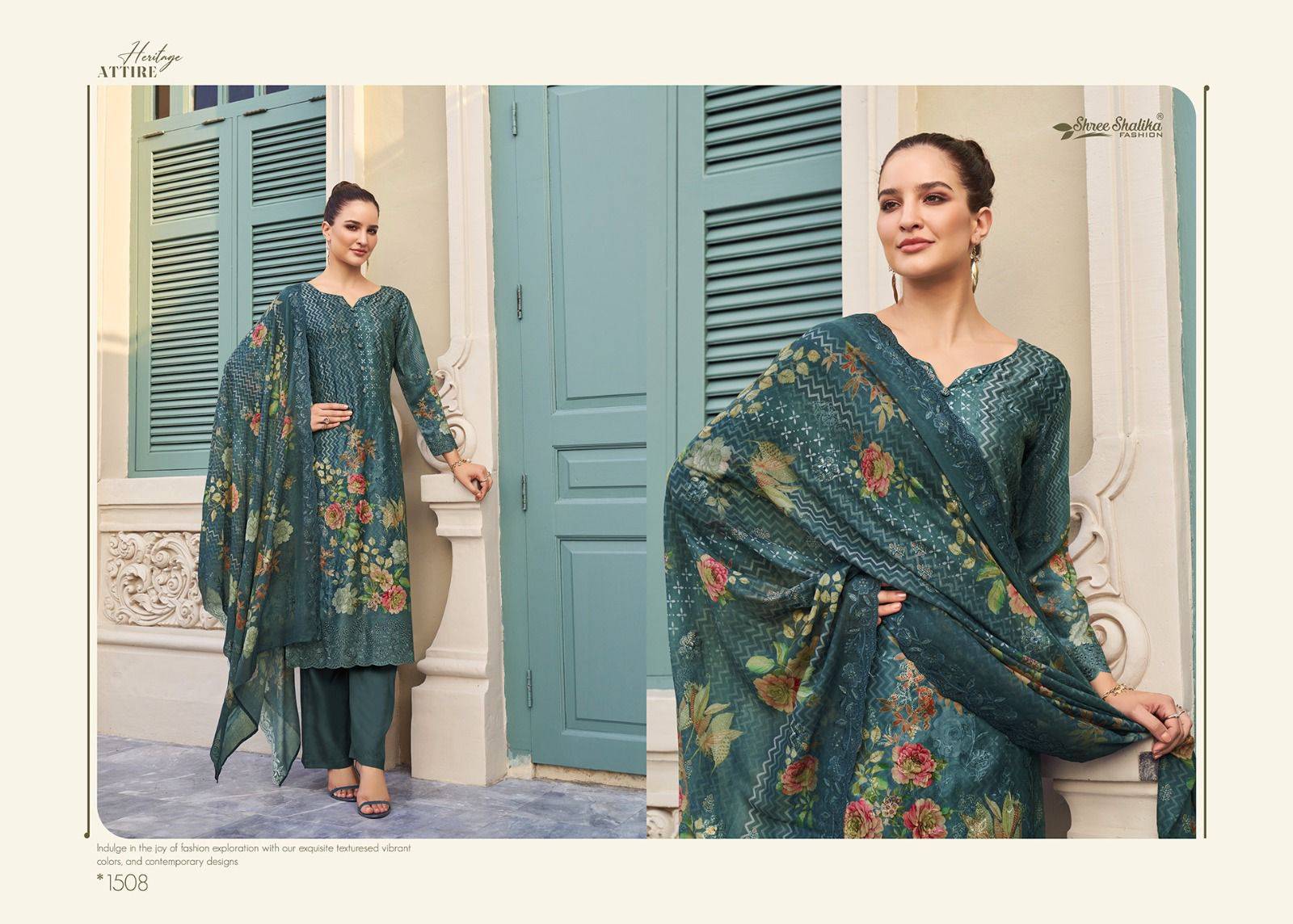 Shalika Vol-105 By Shree Shalika Fashion 1501 To 1508 Series Designer Festive Festive Suits Collection Beautiful Stylish Fancy Colorful Party Wear & Occasional Wear Cotton Digital Print With Embroidery Dresses At Wholesale Price