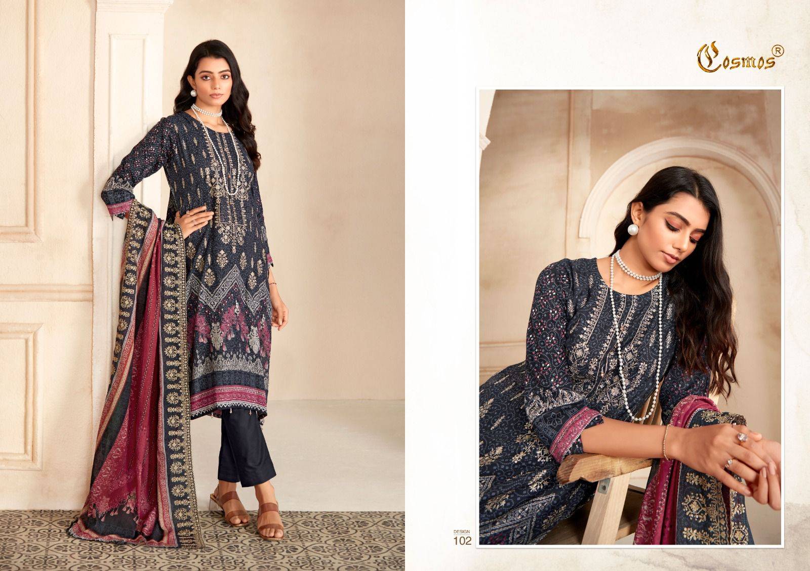 Bin Saeed Vol-1 By Cosmos 101 To 110 Series Beautiful Festive Suits Colorful Stylish Fancy Casual Wear & Ethnic Wear Jam Cotton Print Dresses At Wholesale Price
