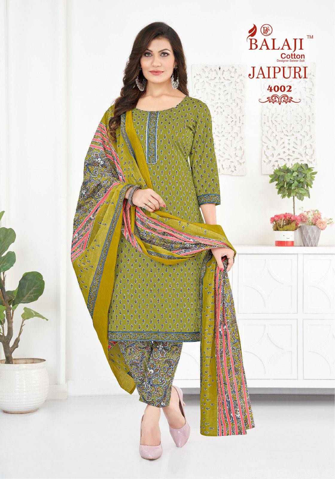 Jaipuri Vol-4 By Balaji Cotton 4001 To 4012 Series Beautiful Festive Suits Colorful Stylish Fancy Casual Wear & Ethnic Wear Cotton Print Dresses At Wholesale Price