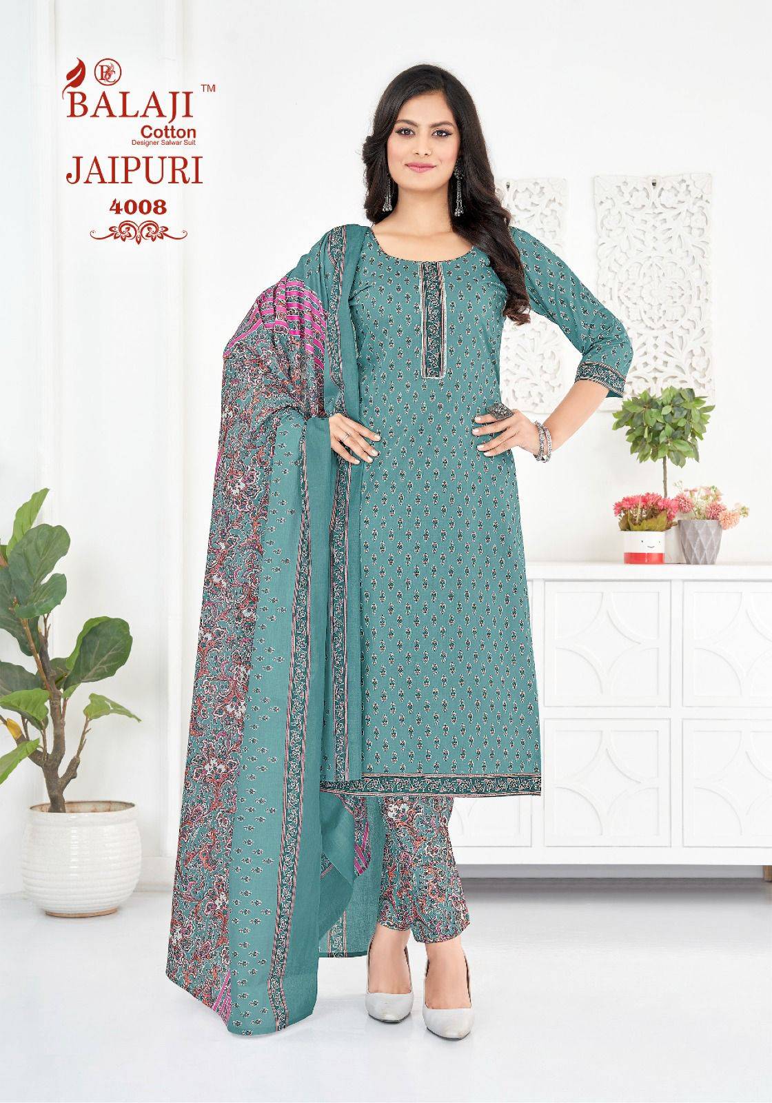 Jaipuri Vol-4 By Balaji Cotton 4001 To 4012 Series Beautiful Festive Suits Colorful Stylish Fancy Casual Wear & Ethnic Wear Cotton Print Dresses At Wholesale Price