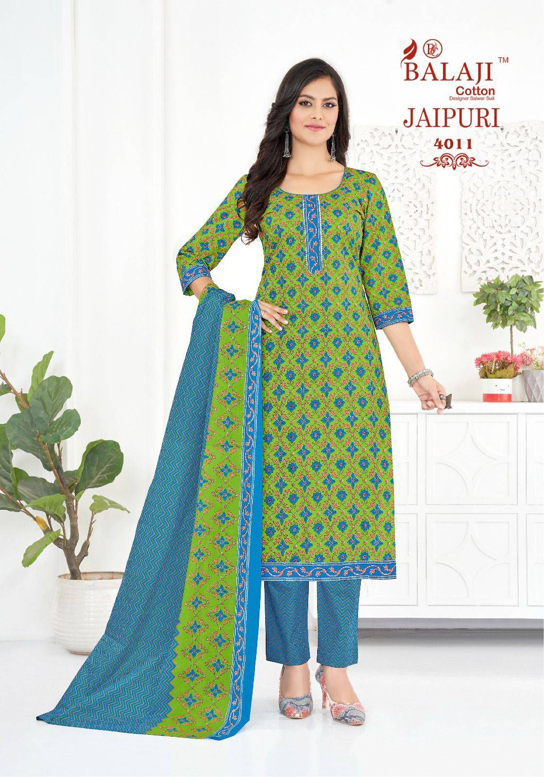 Jaipuri Vol-4 By Balaji Cotton 4001 To 4012 Series Beautiful Festive Suits Colorful Stylish Fancy Casual Wear & Ethnic Wear Cotton Print Dresses At Wholesale Price