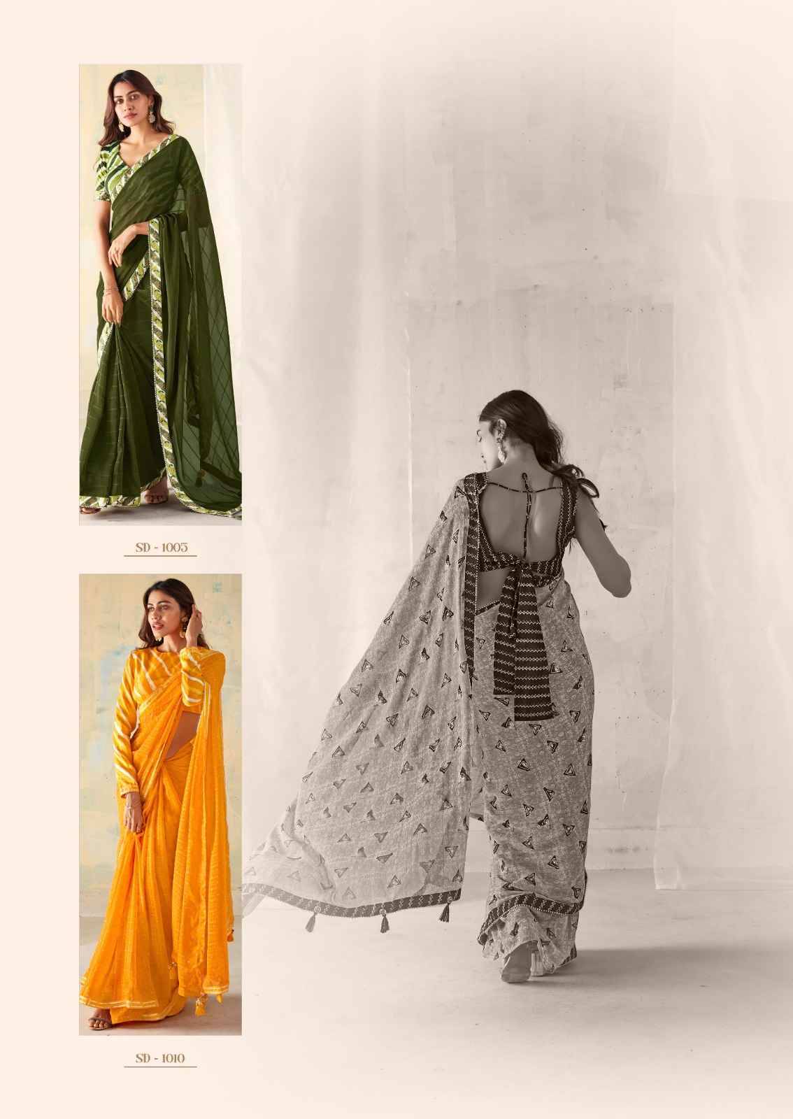 Sadi By SR 1001 To 1010 Series Indian Traditional Wear Collection Beautiful Stylish Fancy Colorful Party Wear & Occasional Wear Georgette Print Sarees At Wholesale Price