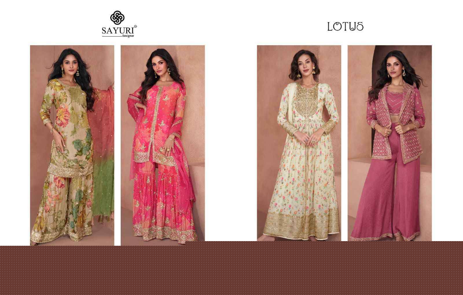 Lotus By Sayuri 5296 To 5299 Series Beautiful Festive Suits Colorful Stylish Fancy Casual Wear & Ethnic Wear Georgette/Chinnon Silk Dresses At Wholesale Price
