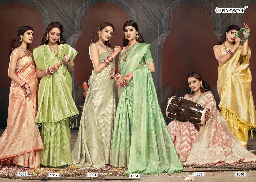 Kajal By Bunawat 1001 To 1006 Series Indian Traditional Wear Collection Beautiful Stylish Fancy Colorful Party Wear & Occasional Wear Kota Cotton Sarees At Wholesale Price