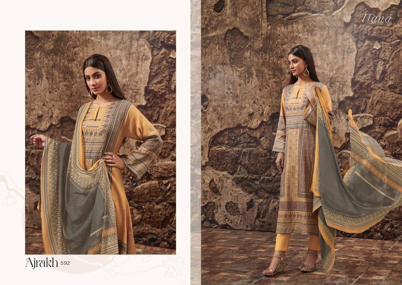 Ajrakh By Itrana Beautiful Stylish Festive Suits Fancy Colorful Casual Wear & Ethnic Wear & Ready To Wear Cotton Satin Print Dresses At Wholesale Price