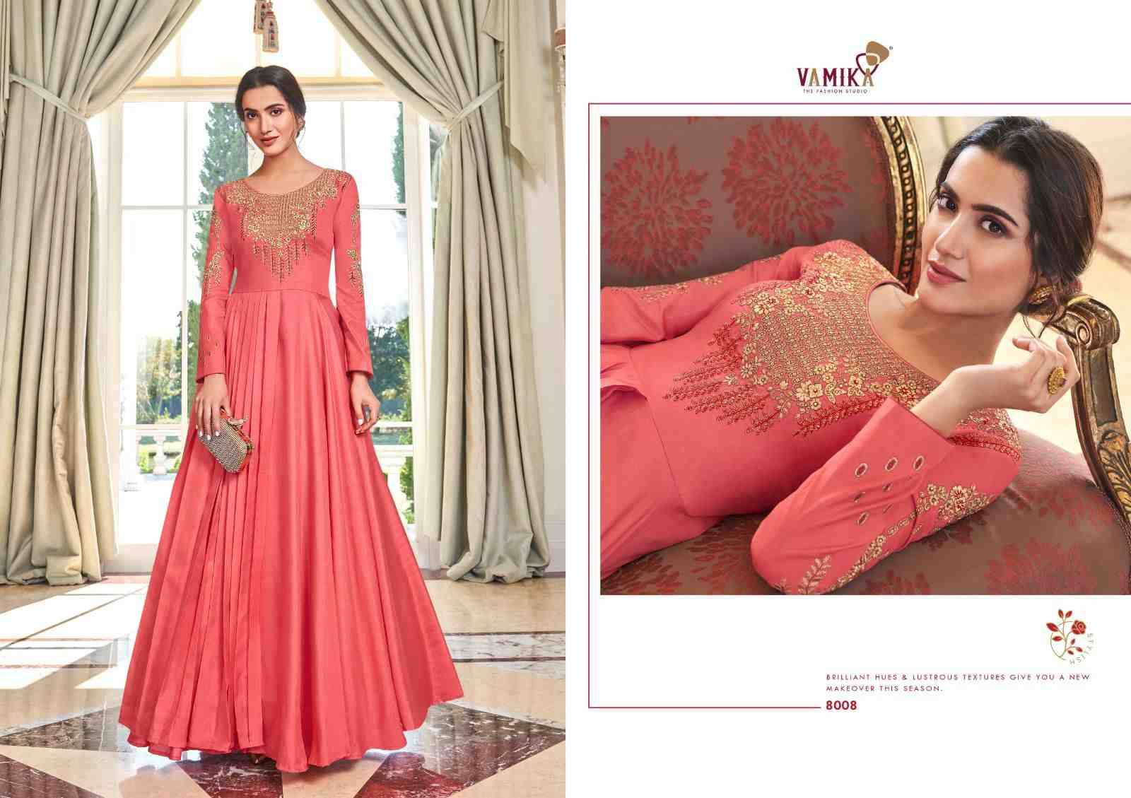 Kaseesh By Vamika 8001 To 8008 Series Designer Stylish Fancy Colorful Beautiful Party Wear & Ethnic Wear Collection Muslin Silk Gown At Wholesale Price