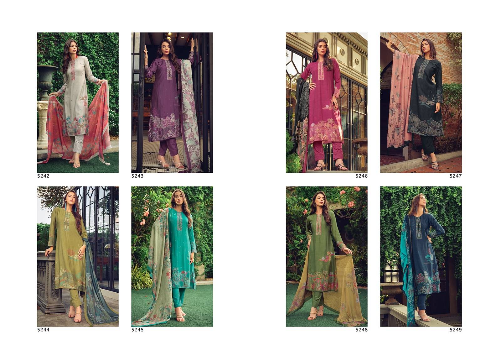 Dastaar By Prm Trendz 5242 To 5249 Series Beautiful Stylish Festive Suits Fancy Colorful Casual Wear & Ethnic Wear & Ready To Wear Pure Muslin Silk Digital Print Dresses At Wholesale Price