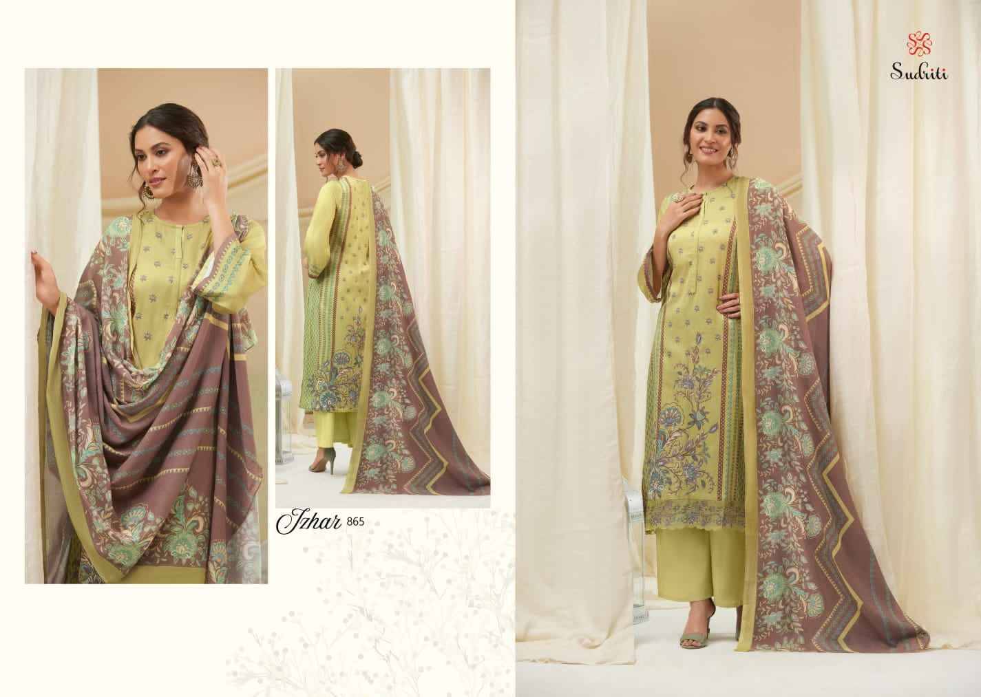 Izhar By Sudriti Beautiful Stylish Festive Suits Fancy Colorful Casual Wear & Ethnic Wear & Ready To Wear Pure Cotton Satin Digital Print Dresses At Wholesale Price