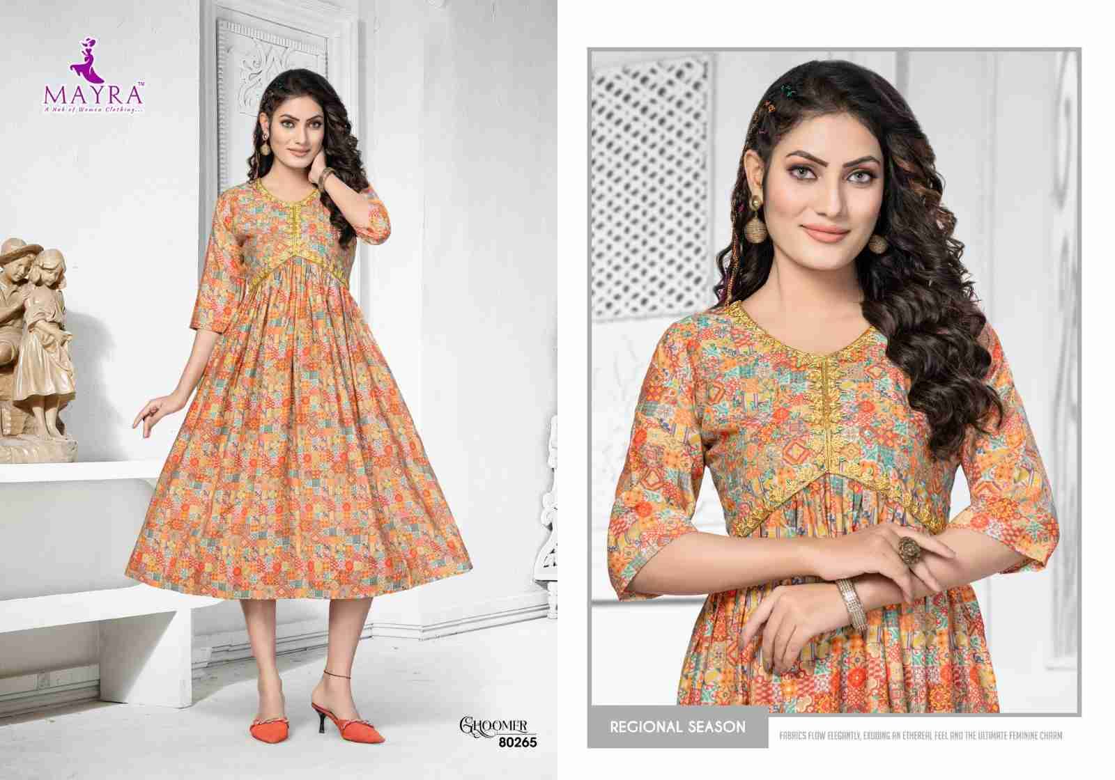 Ghoomer By Mayra 80263 To 80269 Series Designer Stylish Fancy Colorful Beautiful Party Wear & Ethnic Wear Collection Pure Chanderi Kurtis At Wholesale Price
