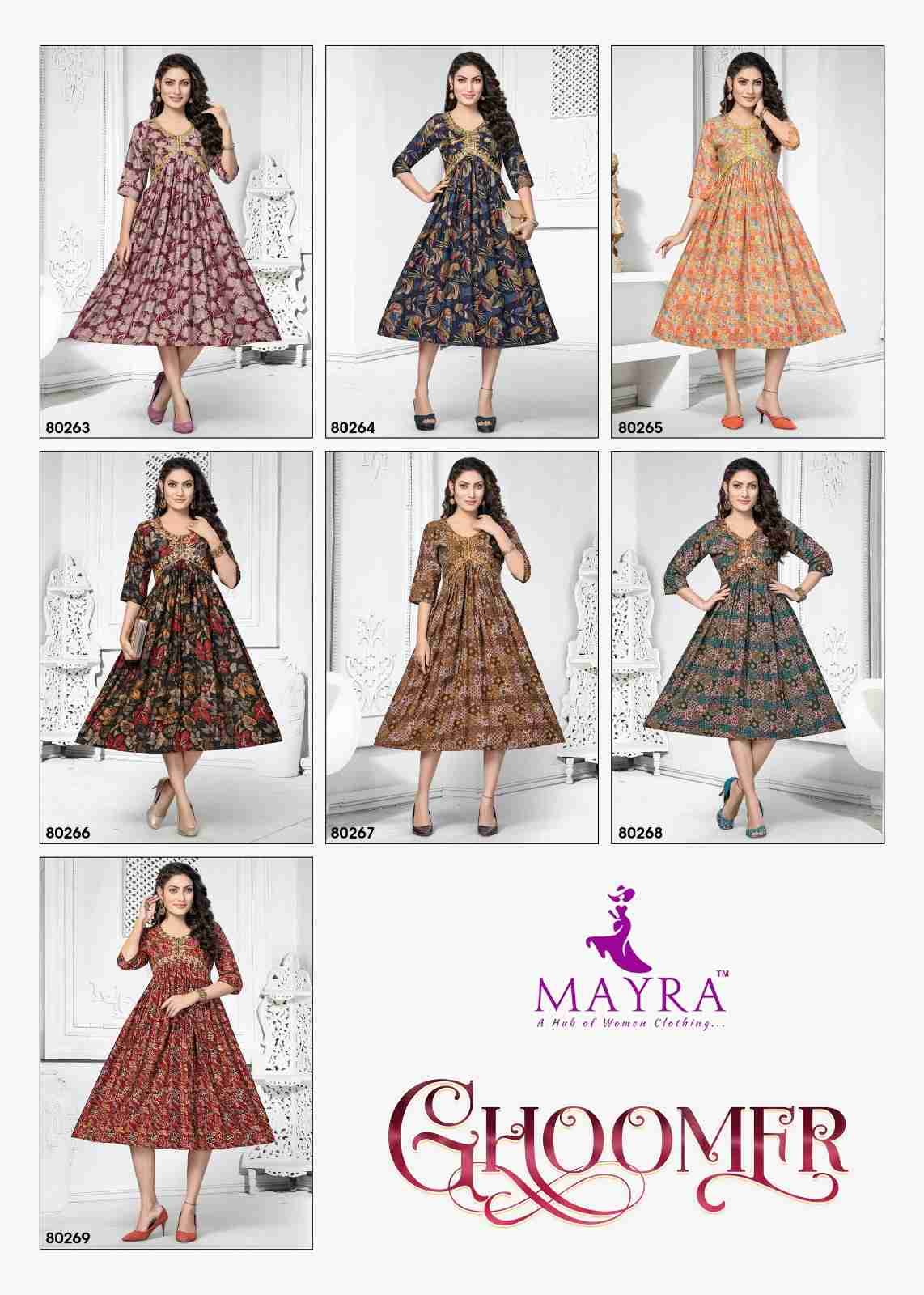 Ghoomer By Mayra 80263 To 80269 Series Designer Stylish Fancy Colorful Beautiful Party Wear & Ethnic Wear Collection Pure Chanderi Kurtis At Wholesale Price