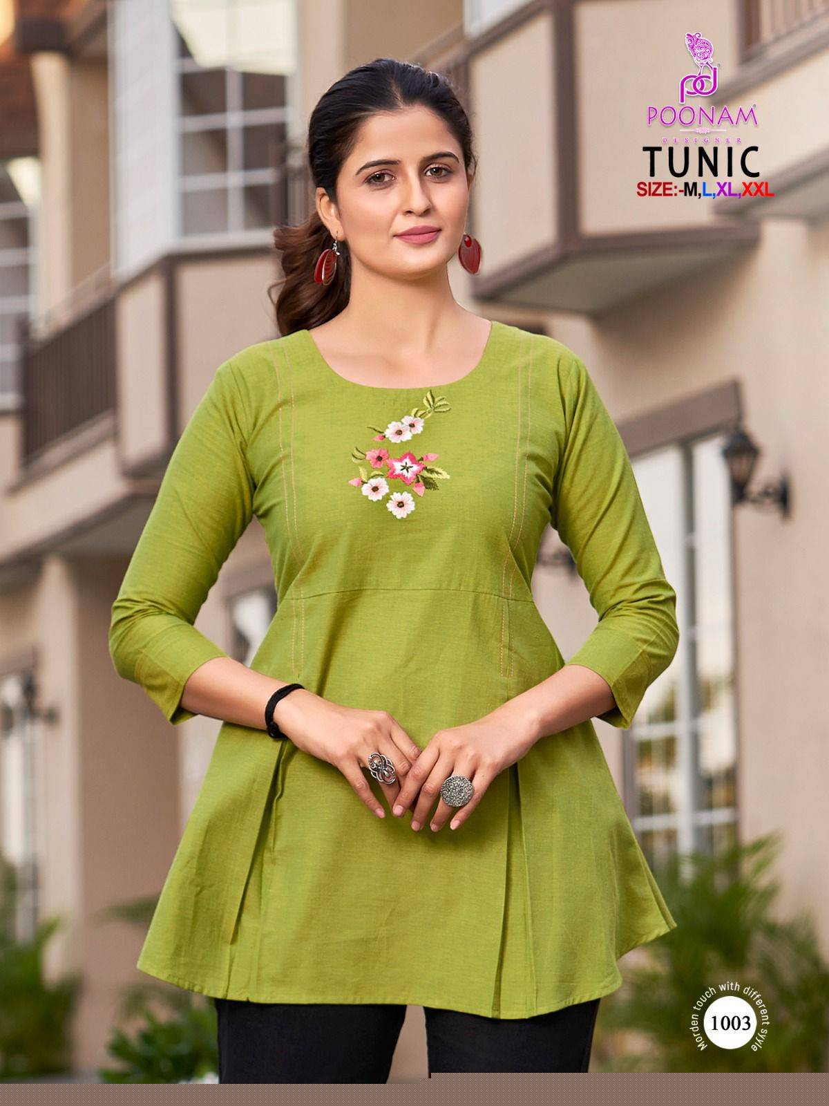 Tunic By Poonam Designer 1001 To 1006 Series Designer Stylish Fancy Colorful Beautiful Party Wear & Ethnic Wear Collection Pure Cotton Print Tops At Wholesale Price