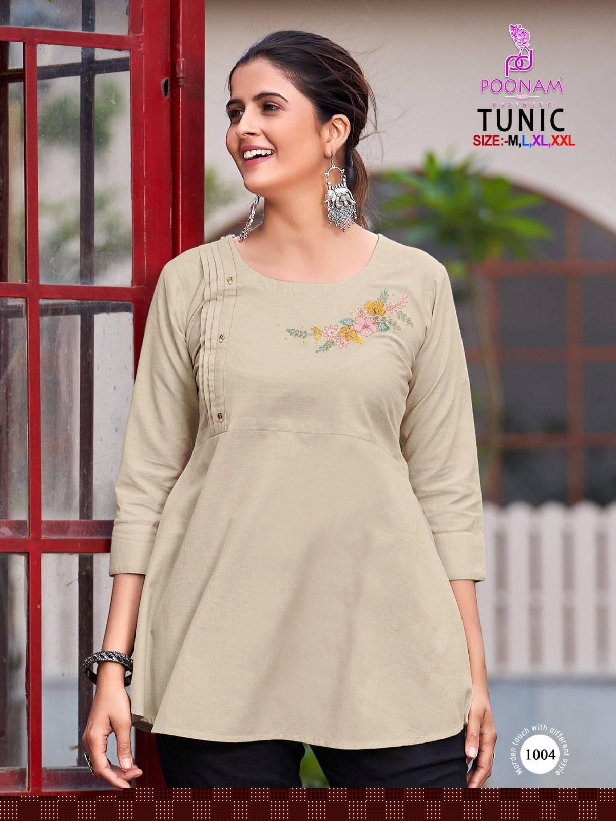 Tunic By Poonam Designer 1001 To 1006 Series Designer Stylish Fancy Colorful Beautiful Party Wear & Ethnic Wear Collection Pure Cotton Print Tops At Wholesale Price