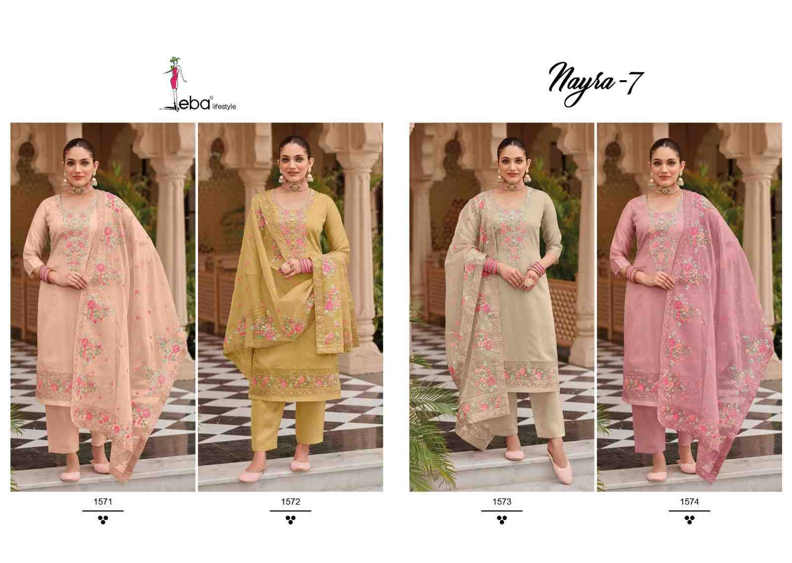 Nayra Vol-7 By Eba Lifestyle 1571 To 1574 Series Festive Suits Beautiful Fancy Colorful Stylish Party Wear & Occasional Wear Viscose Silk With Embroidery Dresses At Wholesale Price