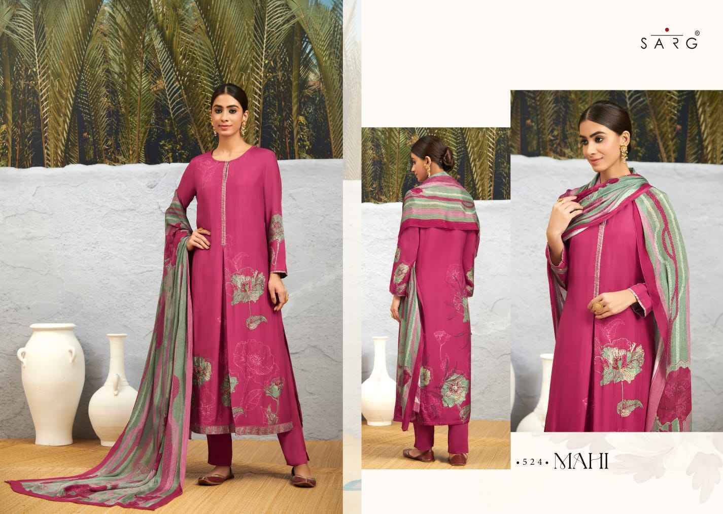 Mahi By Sarg Beautiful Stylish Festive Suits Fancy Colorful Casual Wear & Ethnic Wear & Ready To Wear Kashmiri Silk Digital Print Dresses At Wholesale Price